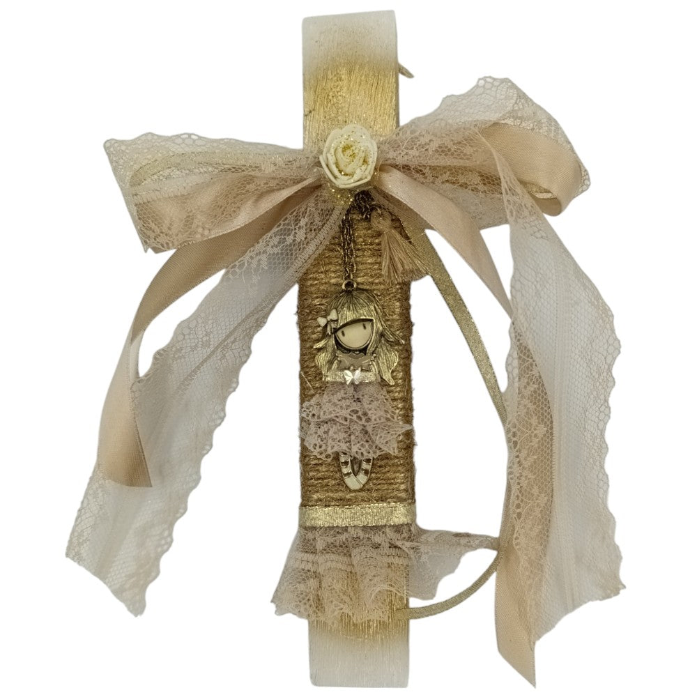 PapellΛαμπάδα Χειροποίητη Πλακέ Αρωματική Santoro Κρεμαστό Με Δαντέλα Και Στραςpapell.gr